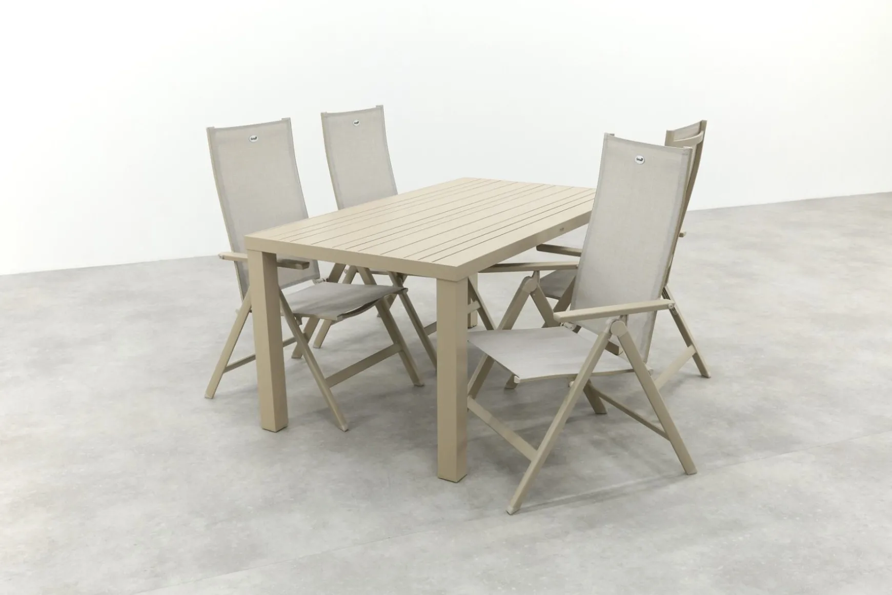Hartman Napoli/Lena dining tuinset voor 4 personen 160x90 cm. - Latte