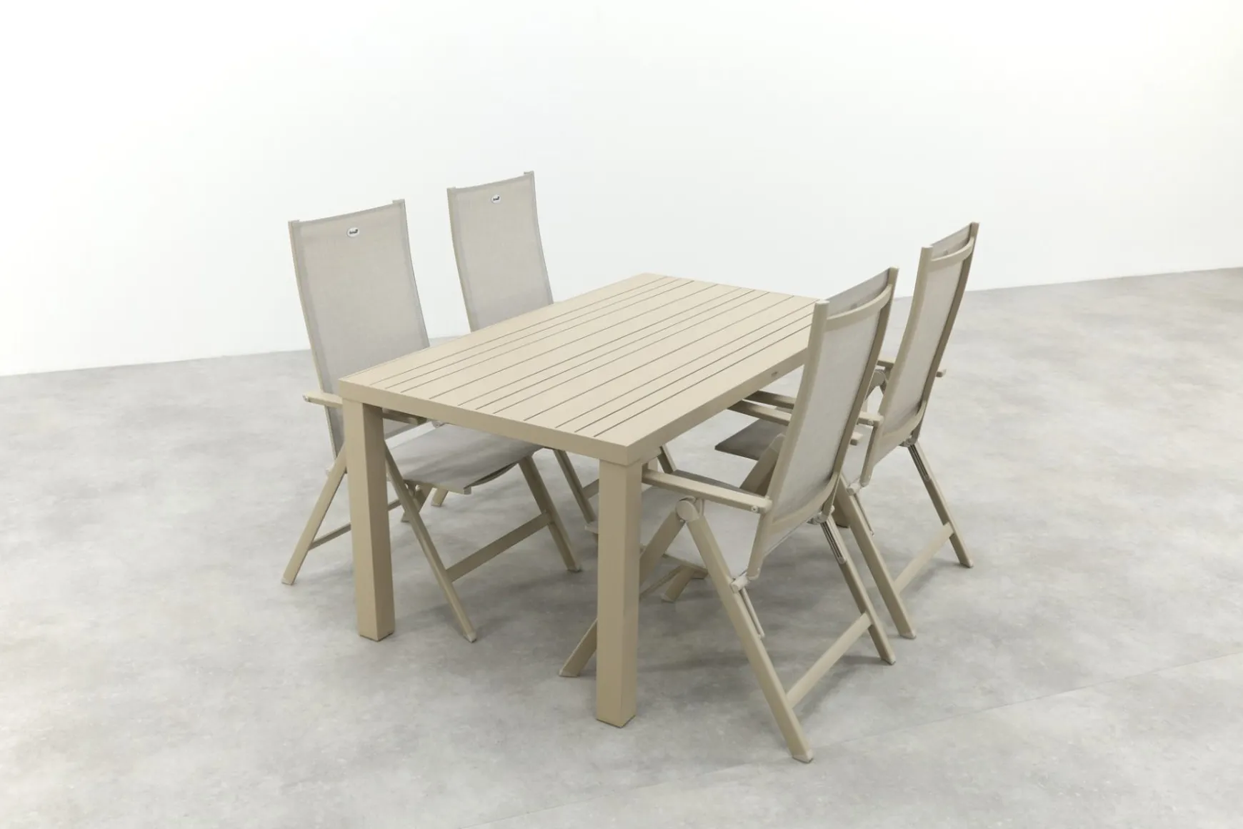 Hartman Napoli/Lena dining tuinset voor 4 personen 160x90 cm. - Latte
