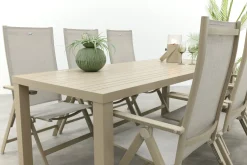 Hartman Napoli/Lena dining tuinset voor 6 personen 210x90 cm. - Latte