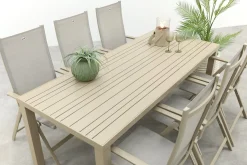 Hartman Napoli/Lena dining tuinset voor 6 personen 210x90 cm. - Latte