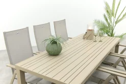 Hartman Napoli/Lena dining tuinset voor 6 personen 210x90 cm. - Latte