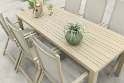 Hartman Napoli/Lena dining tuinset voor 6 personen 210x90 cm. - Latte