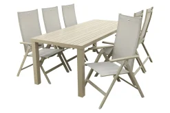 Hartman Napoli/Lena dining tuinset voor 6 personen 210x90 cm. - Latte