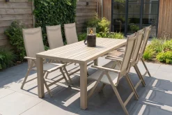 Hartman Napoli/Lena dining tuinset voor 6 personen 210x90 cm. - Latte