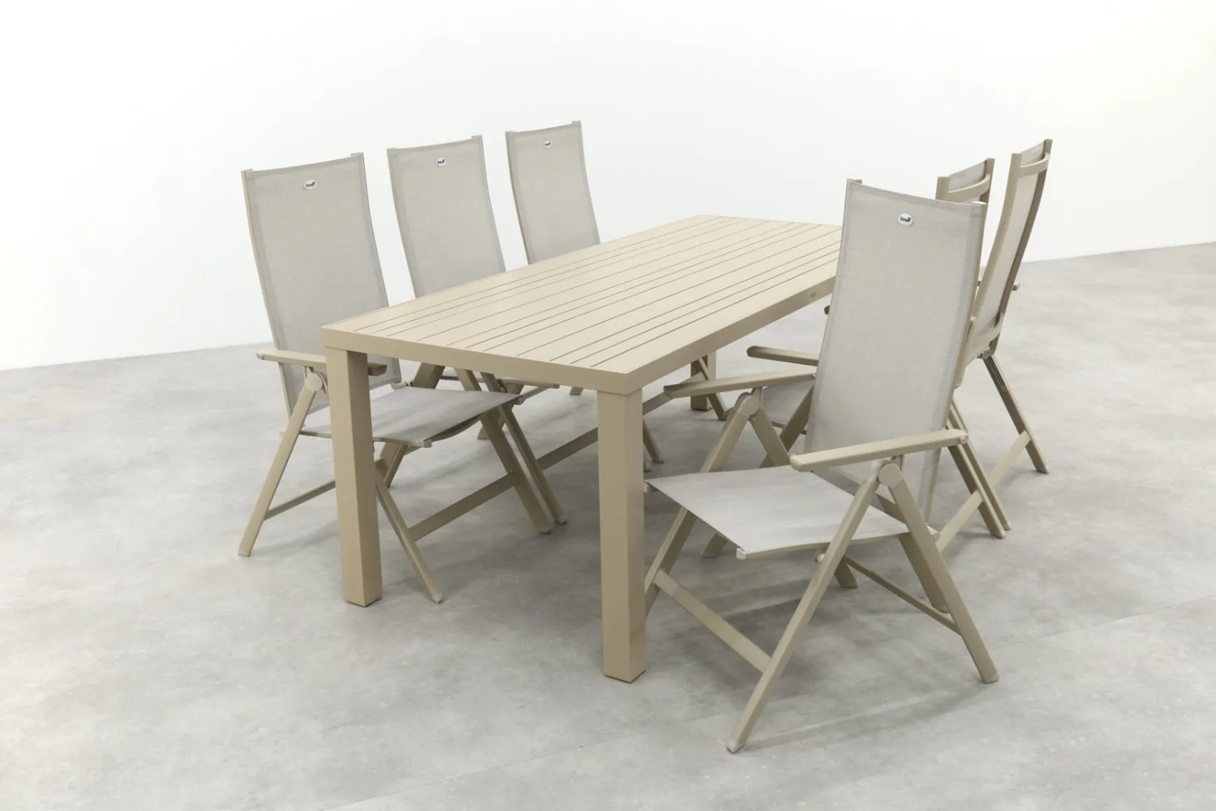 Hartman Napoli/Lena dining tuinset voor 6 personen 210x90 cm. - Latte