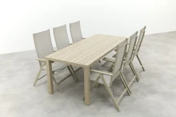 Hartman Napoli/Lena dining tuinset voor 6 personen 210x90 cm. - Latte