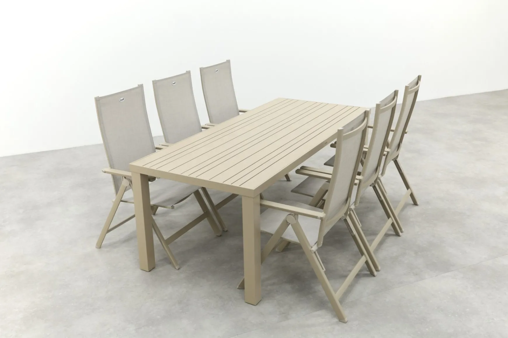 Hartman Napoli/Lena dining tuinset voor 6 personen 210x90 cm. - Latte