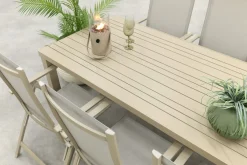 Hartman Napoli/Lena dining tuinset voor 6 personen 210x90 cm. - Latte