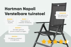 Hartman Napoli/Montreal uitschuifbare tuinset - 200-260x100 cm.
