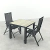 Hartman Napoli/Nola verstelbare tuinset 90x90 cm. - Antraciet/Houtlook