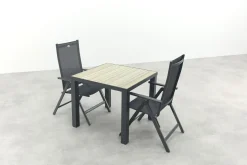 Hartman Napoli/Nola verstelbare tuinset 90x90 cm. - Antraciet/Houtlook