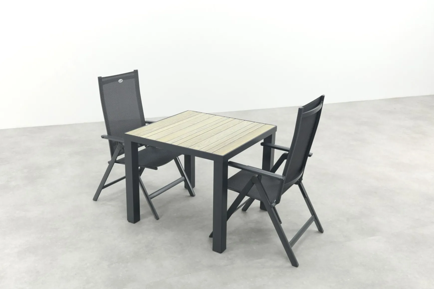 Hartman Napoli/Nola verstelbare tuinset 90x90 cm. - Antraciet/Houtlook