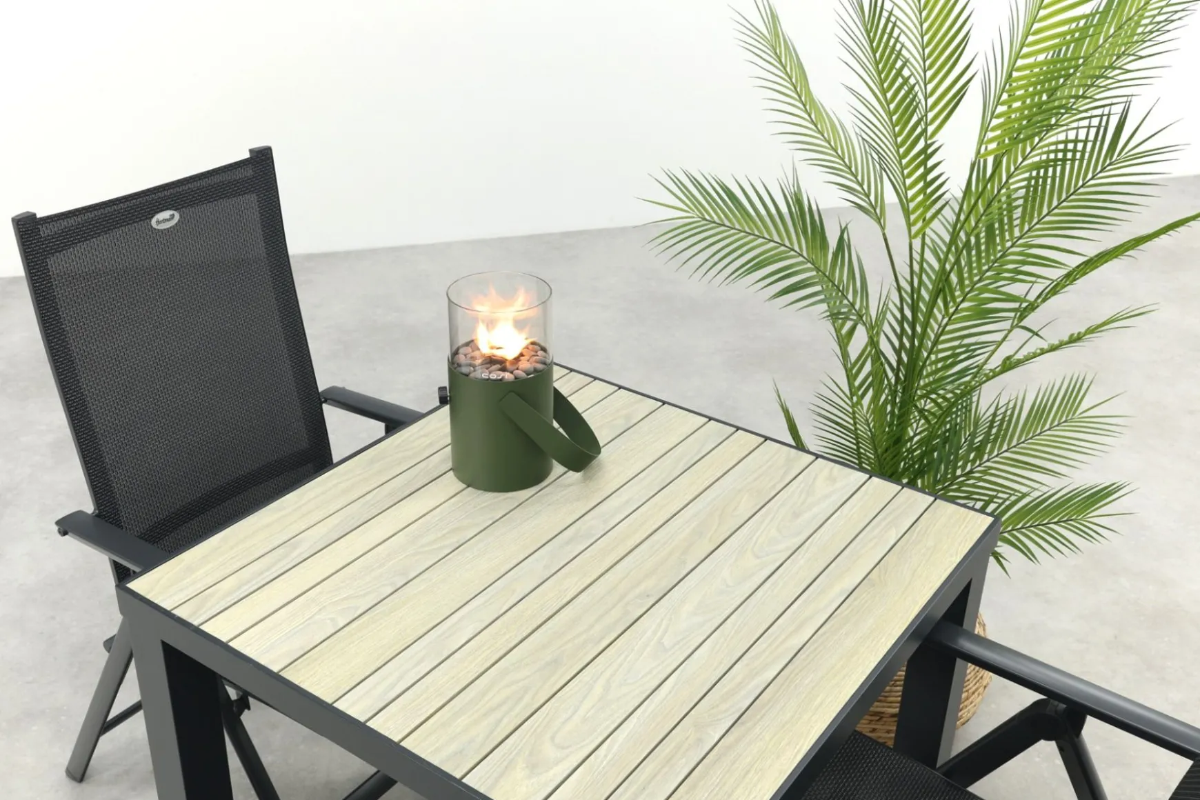 Hartman Napoli/Nola verstelbare tuinset 90x90 cm. - Antraciet/Houtlook