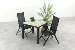 Hartman Napoli/Nola verstelbare tuinset 90x90 cm. - Antraciet/Houtlook