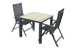 Hartman Napoli/Nola verstelbare tuinset 90x90 cm. - Antraciet/Houtlook