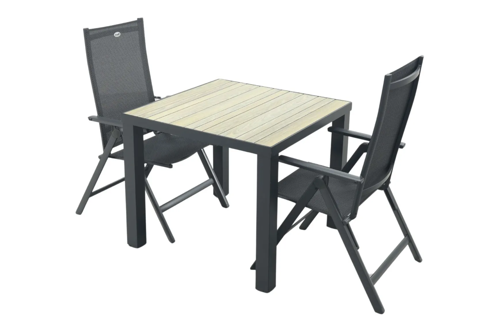 Hartman Napoli/Nola verstelbare tuinset 90x90 cm. - Antraciet/Houtlook