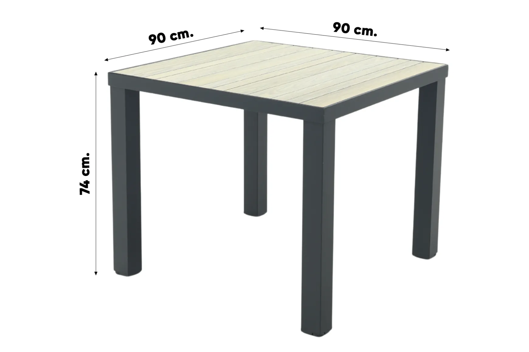 Hartman Napoli/Nola verstelbare tuinset 90x90 cm. - Antraciet/Houtlook