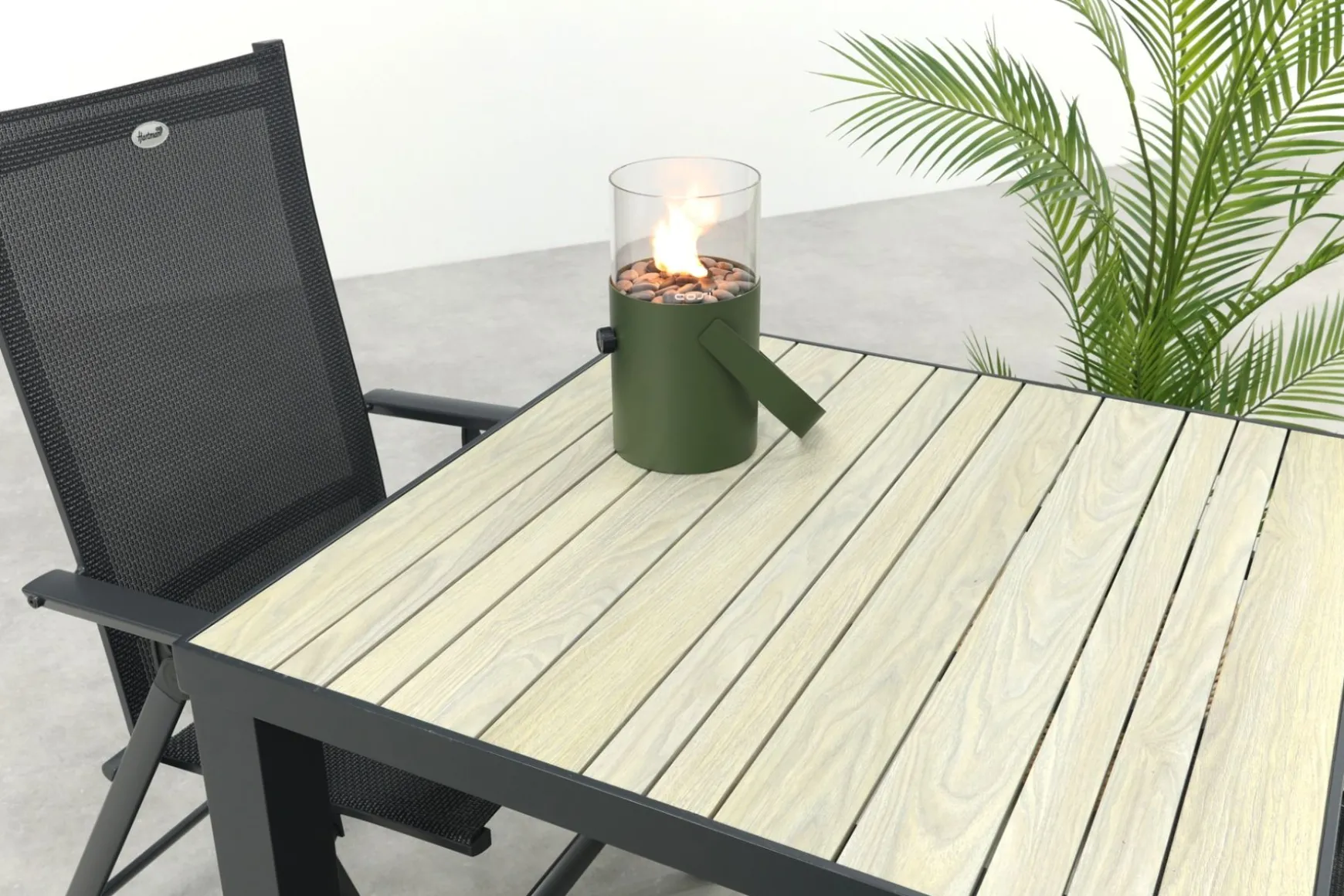 Hartman Napoli/Nola verstelbare tuinset 90x90 cm. - Antraciet/Houtlook