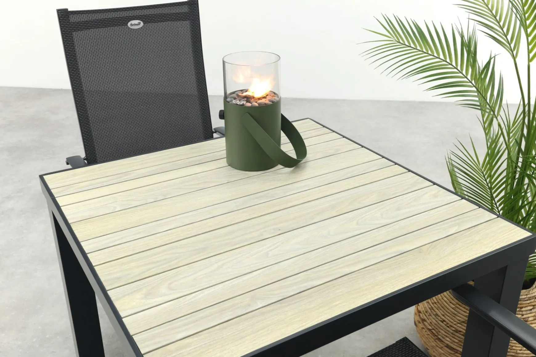 Hartman Napoli/Nola verstelbare tuinset 90x90 cm. - Antraciet/Houtlook