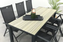 Hartman Napoli/Nola verstelbare tuinset 210x90 cm. - Antraciet/Houtlook