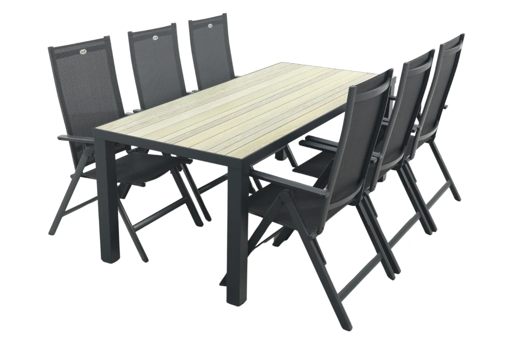 Hartman Napoli/Nola verstelbare tuinset 210x90 cm. - Antraciet/Houtlook