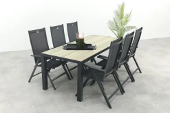 Hartman Napoli/Nola verstelbare tuinset 210x90 cm. - Antraciet/Houtlook