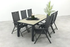 Hartman Napoli/Nola verstelbare tuinset 210x90 cm. - Antraciet/Houtlook
