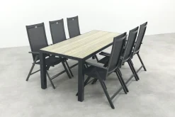 Hartman Napoli/Nola verstelbare tuinset 210x90 cm. - Antraciet/Houtlook