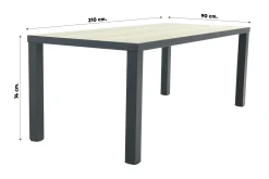 Hartman Napoli/Nola verstelbare tuinset 210x90 cm. - Antraciet/Houtlook