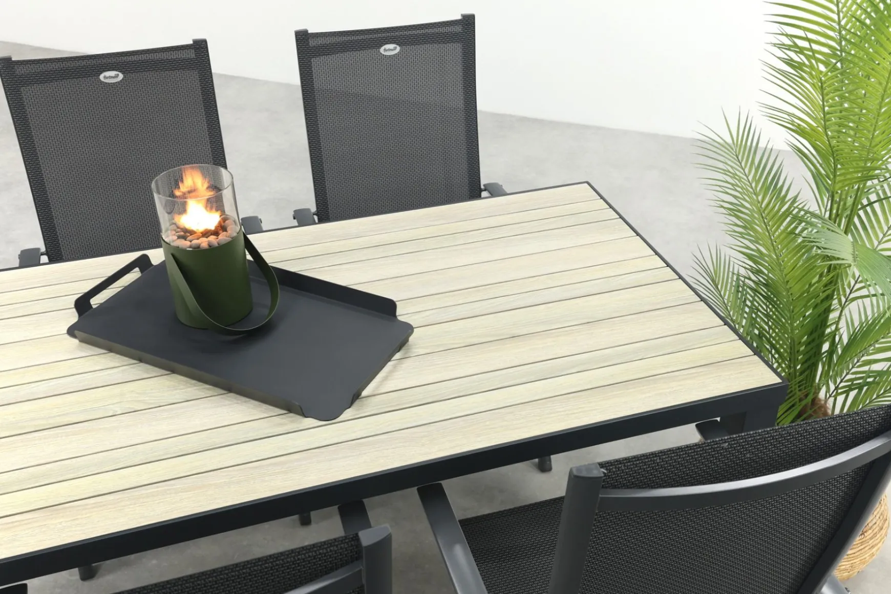 Hartman Napoli/Nola verstelbare tuinset 160x90 cm. - Antraciet/Houtlook