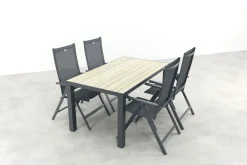 Hartman Napoli/Nola verstelbare tuinset 160x90 cm. - Antraciet/Houtlook