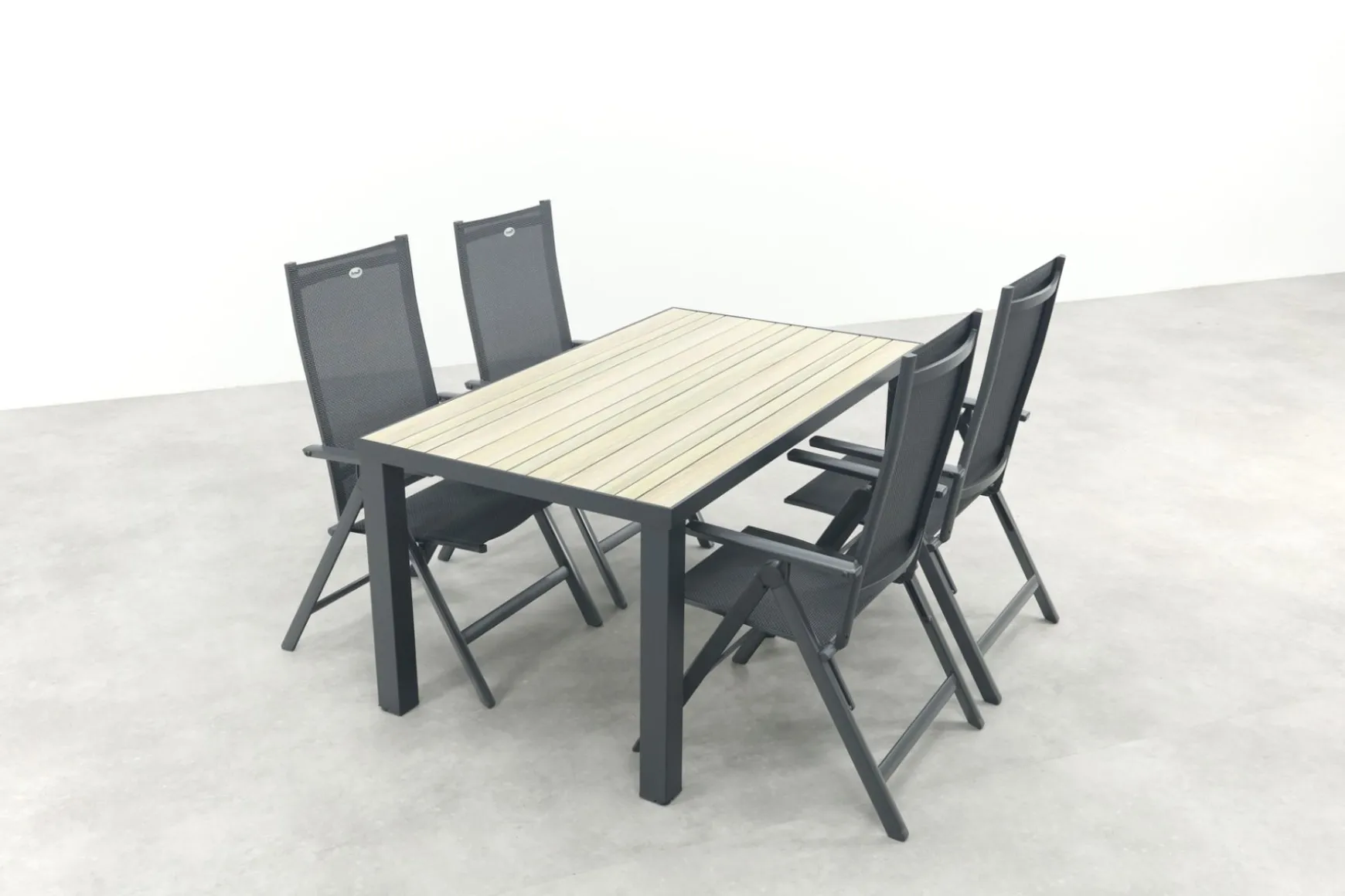 Hartman Napoli/Nola verstelbare tuinset 160x90 cm. - Antraciet/Houtlook