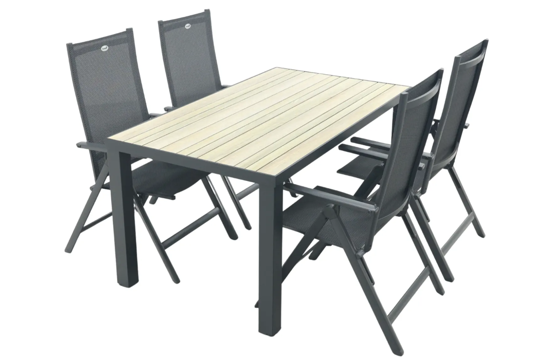 Hartman Napoli/Nola verstelbare tuinset 160x90 cm. - Antraciet/Houtlook