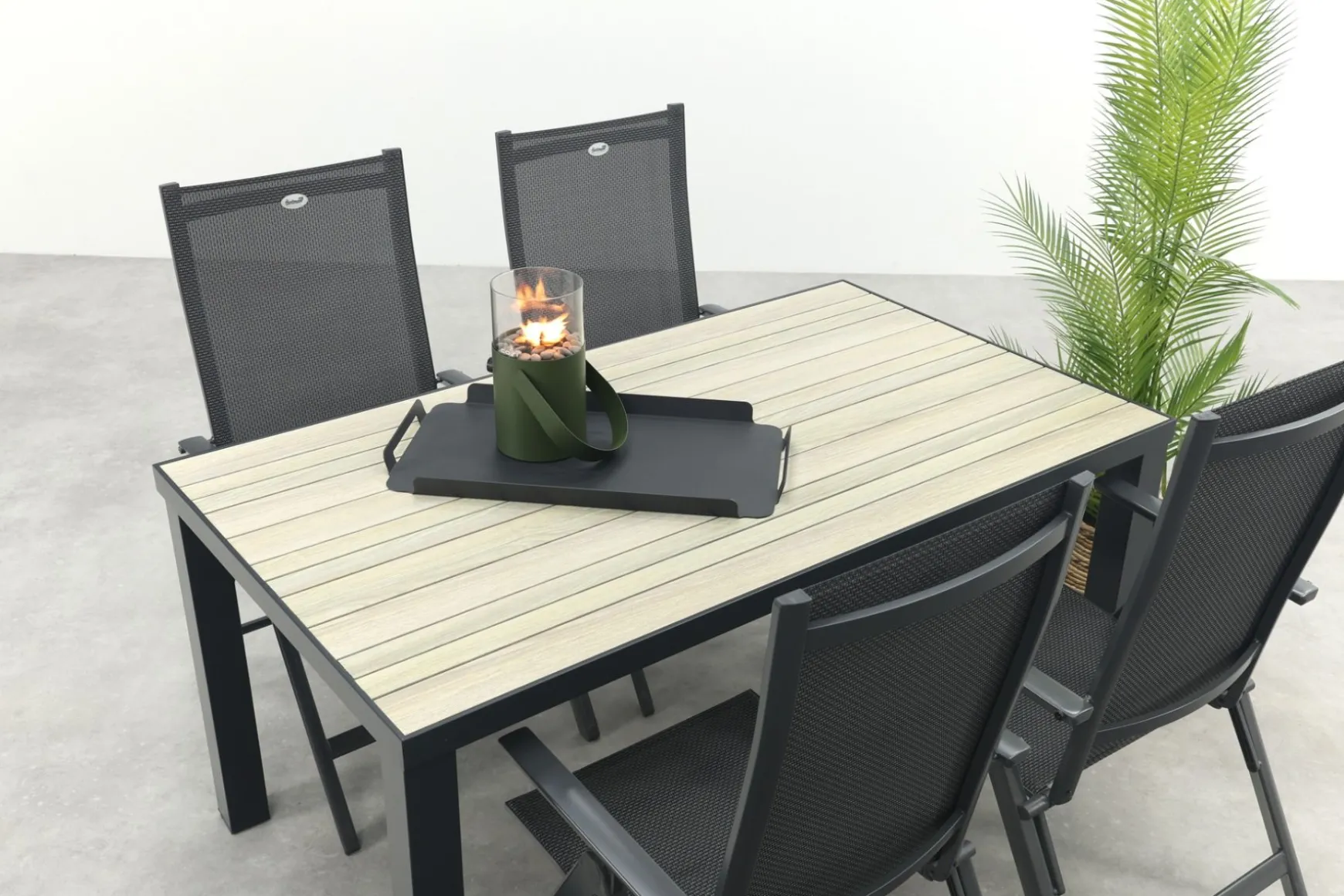 Hartman Napoli/Nola verstelbare tuinset 160x90 cm. - Antraciet/Houtlook