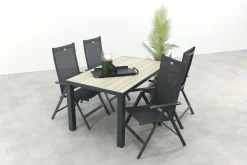 Hartman Napoli/Nola verstelbare tuinset 160x90 cm. - Antraciet/Houtlook