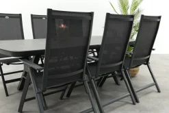 Hartman Napoli/Ponto verstelbare tuinset voor 6 personen 220x100 cm. - Antraciet