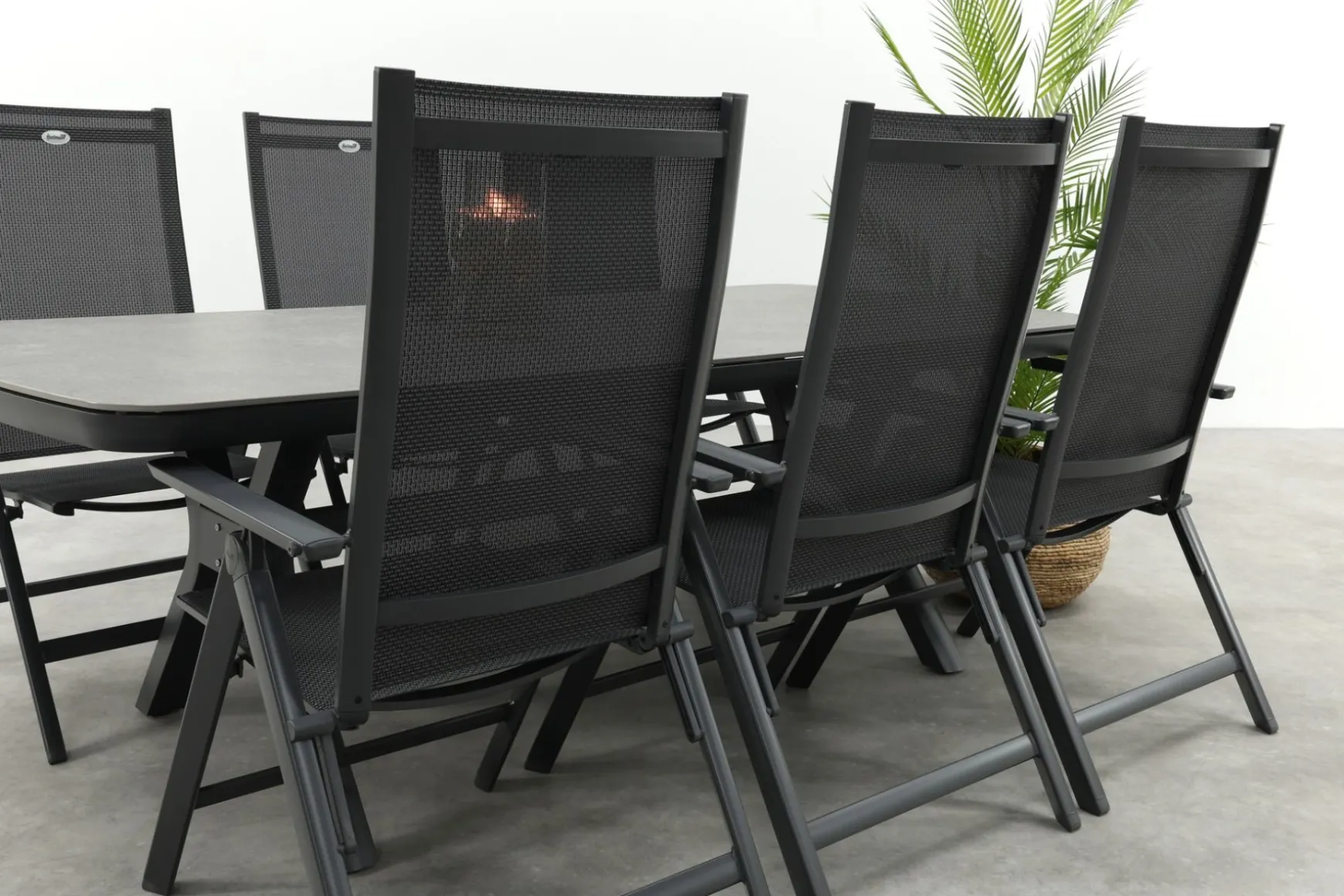 Hartman Napoli/Ponto verstelbare tuinset voor 6 personen 220x100 cm. - Antraciet