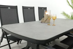 Hartman Napoli/Ponto verstelbare tuinset voor 6 personen 220x100 cm. - Antraciet
