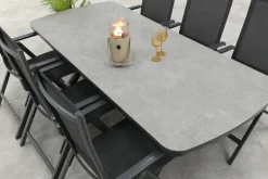 Hartman Napoli/Ponto verstelbare tuinset voor 6 personen 220x100 cm. - Antraciet