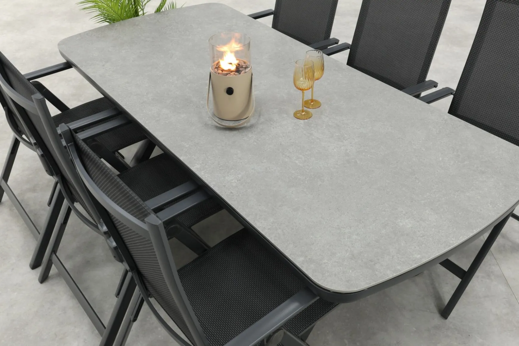 Hartman Napoli/Ponto verstelbare tuinset voor 6 personen 220x100 cm. - Antraciet