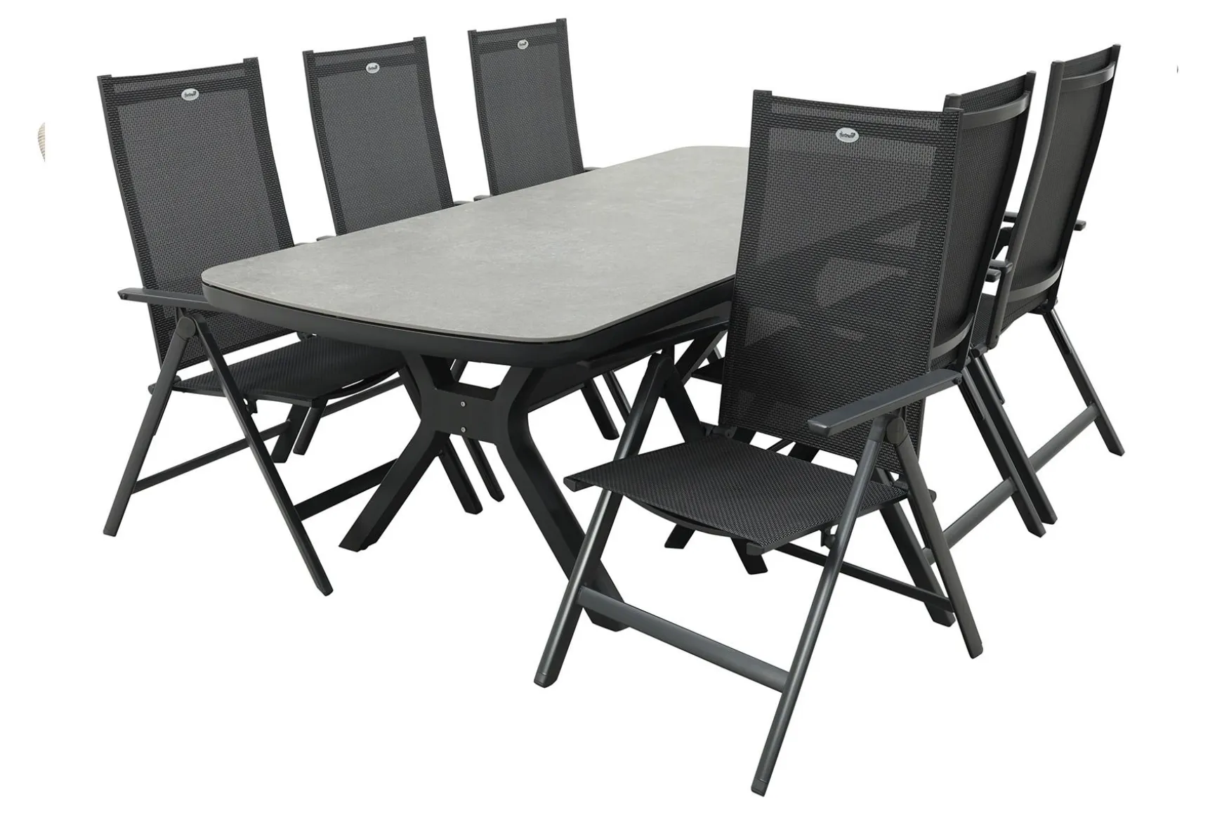 Hartman Napoli/Ponto verstelbare tuinset voor 6 personen 220x100 cm. - Antraciet