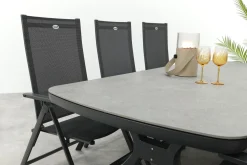 Hartman Napoli/Ponto verstelbare tuinset voor 6 personen 220x100 cm. - Antraciet