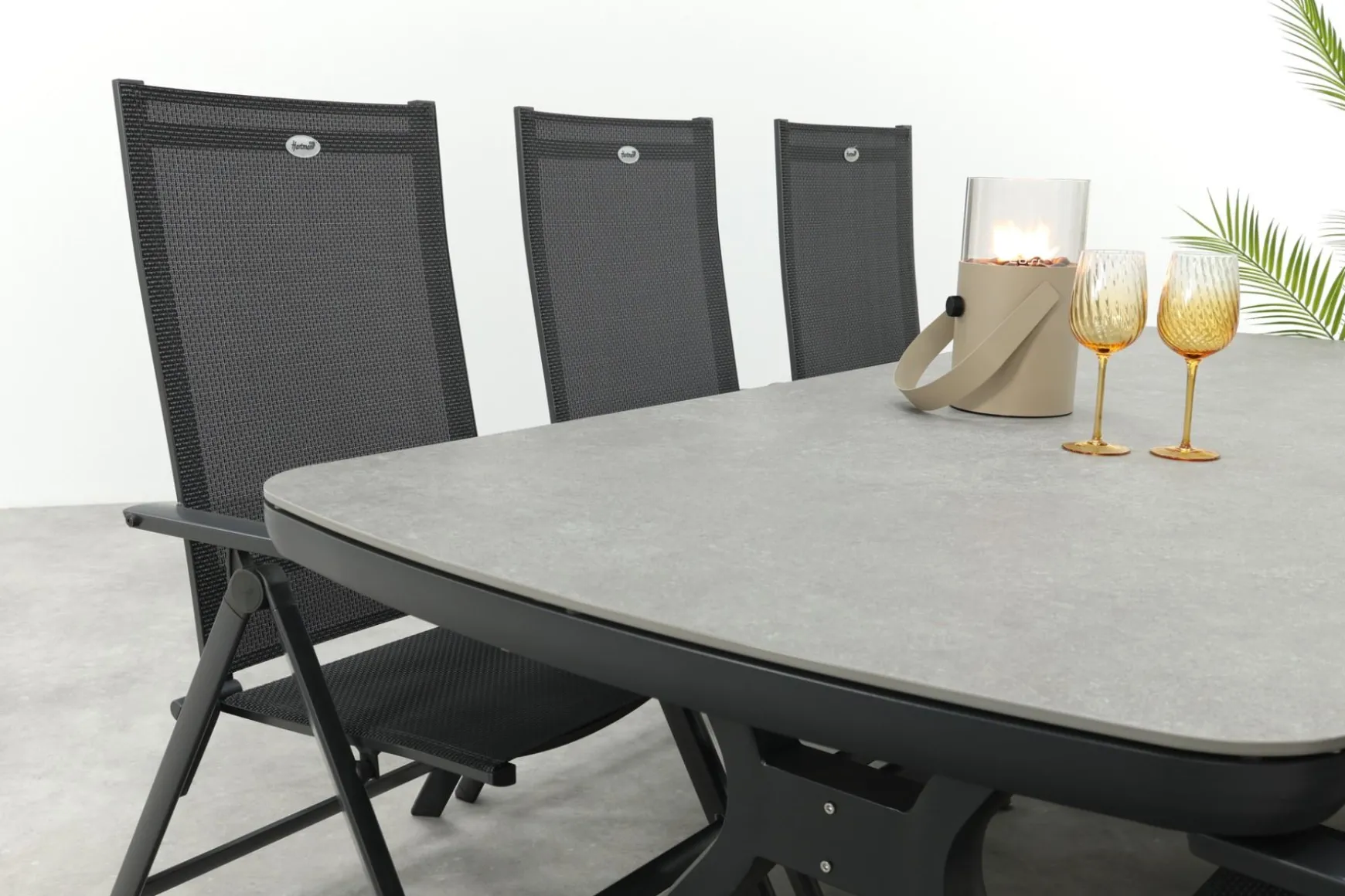 Hartman Napoli/Ponto verstelbare tuinset voor 6 personen 220x100 cm. - Antraciet