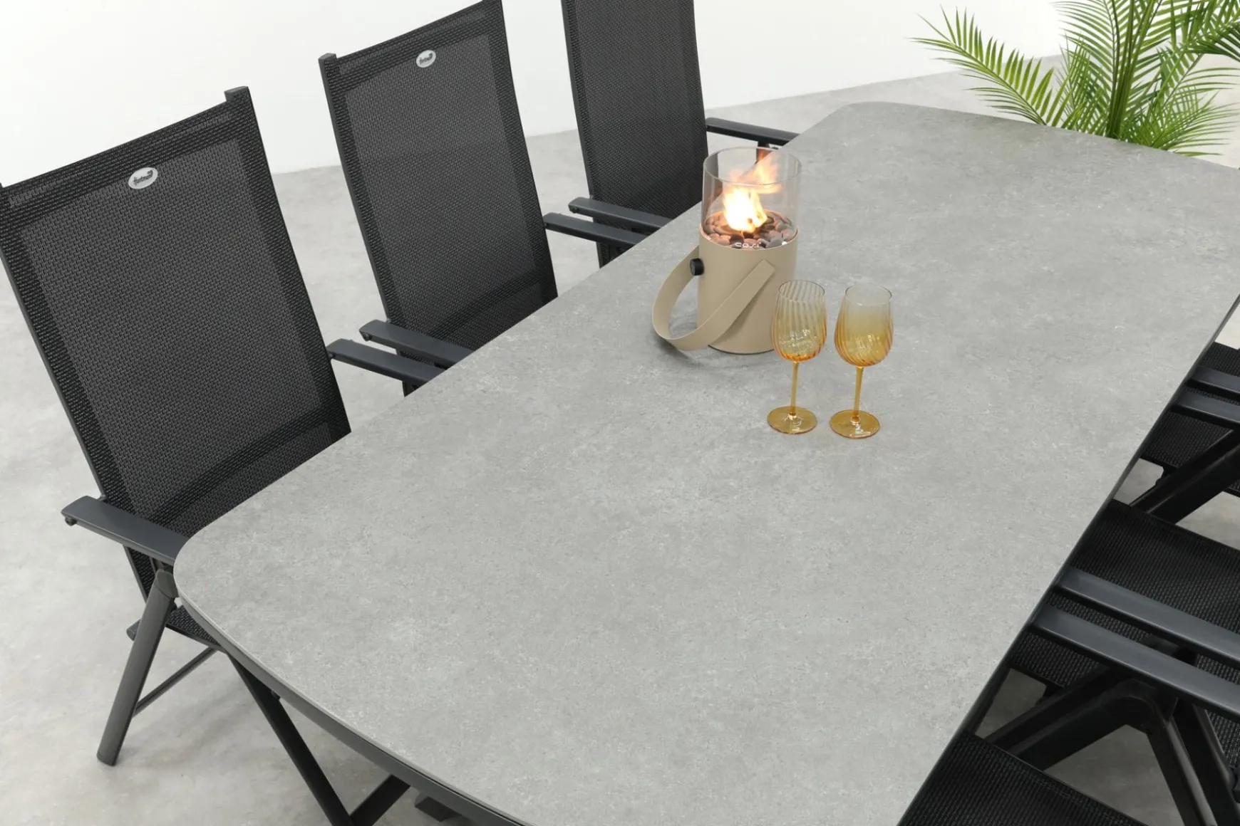 Hartman Napoli/Ponto verstelbare tuinset voor 6 personen 220x100 cm. - Antraciet