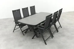 Hartman Napoli/Ponto verstelbare tuinset voor 6 personen 220x100 cm. - Antraciet