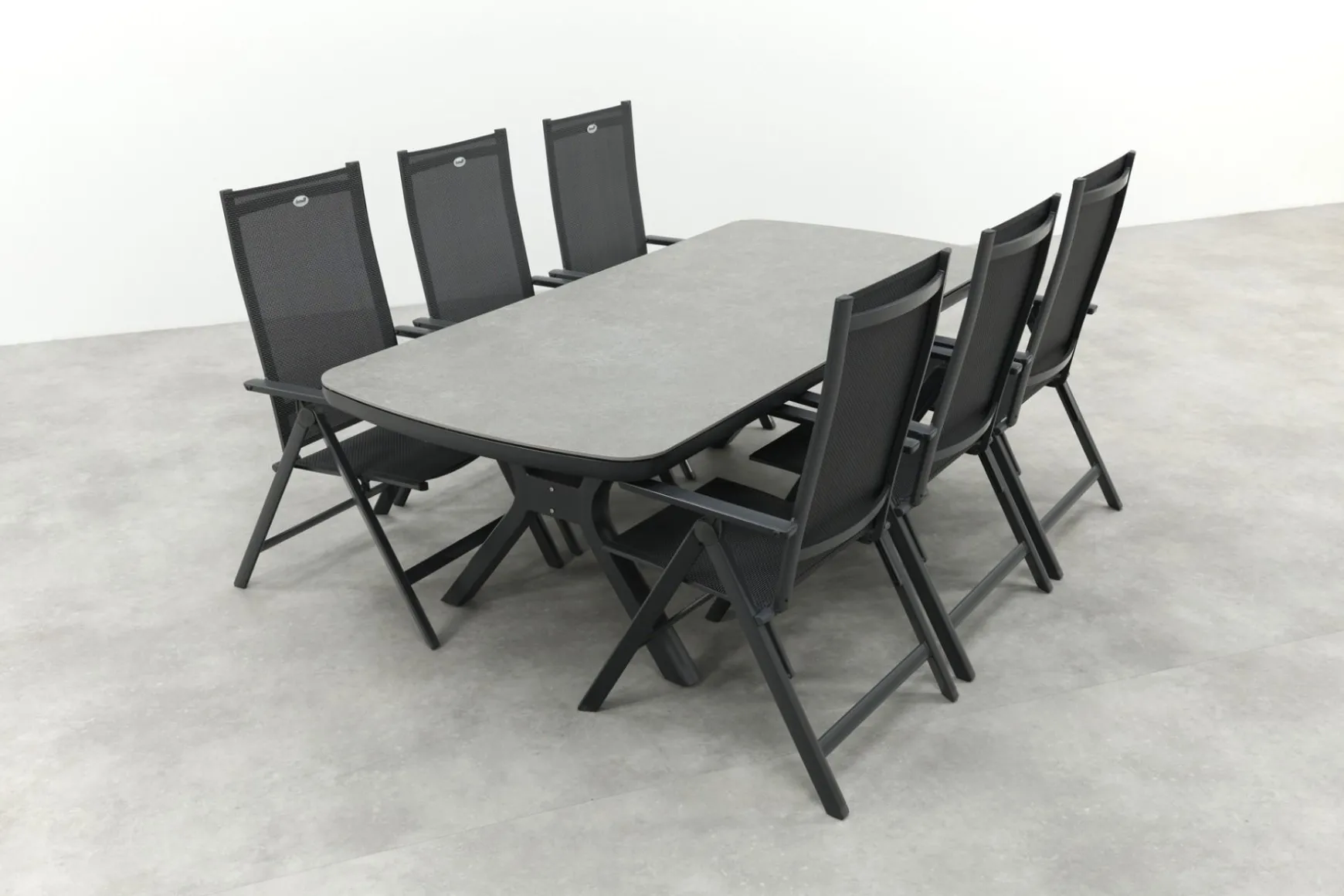 Hartman Napoli/Ponto verstelbare tuinset voor 6 personen 220x100 cm. - Antraciet