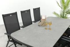 Hartman Napoli/Ponto verstelbare tuinset voor 6 personen 220x100 cm. - Antraciet