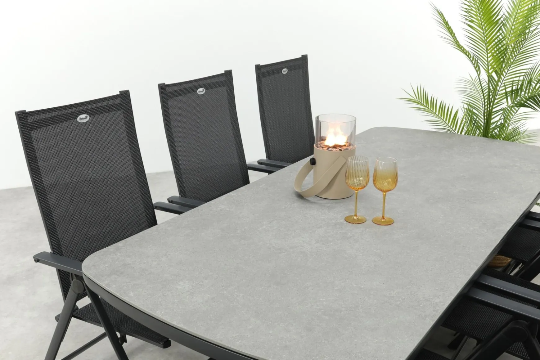 Hartman Napoli/Ponto verstelbare tuinset voor 6 personen 220x100 cm. - Antraciet