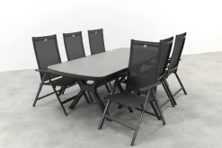 Hartman Napoli/Ponto verstelbare tuinset voor 6 personen 220x100 cm. - Antraciet