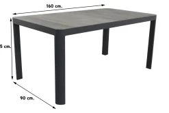 Hartman Napoli/Queens 160 cm. tuinset - 5-delig verstelbaar